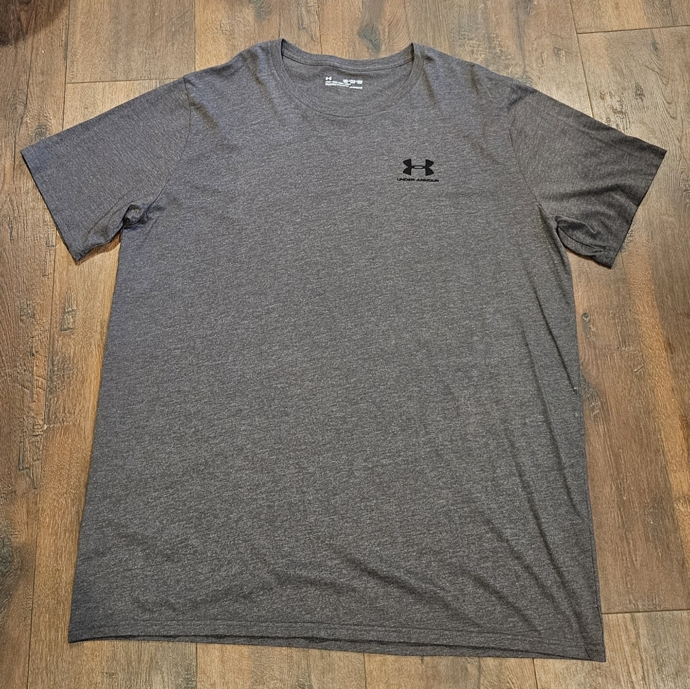 Under Armour Shirt 3XL Tall Mens Gray HeatGear Loose Fit Fabric Stretch